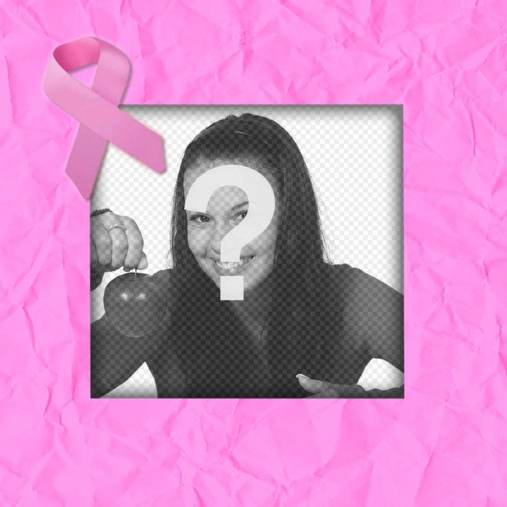Apoia a luta contra o cancro com esta moldura digital rosa com uma fita rosa na borda e enquadrar as suas fotos..