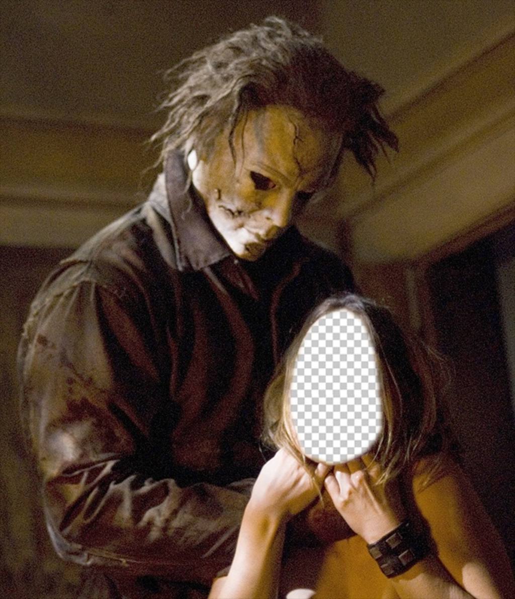 Fotomontagem de Michael Myers do filme Halloween para colocar seu rosto ..