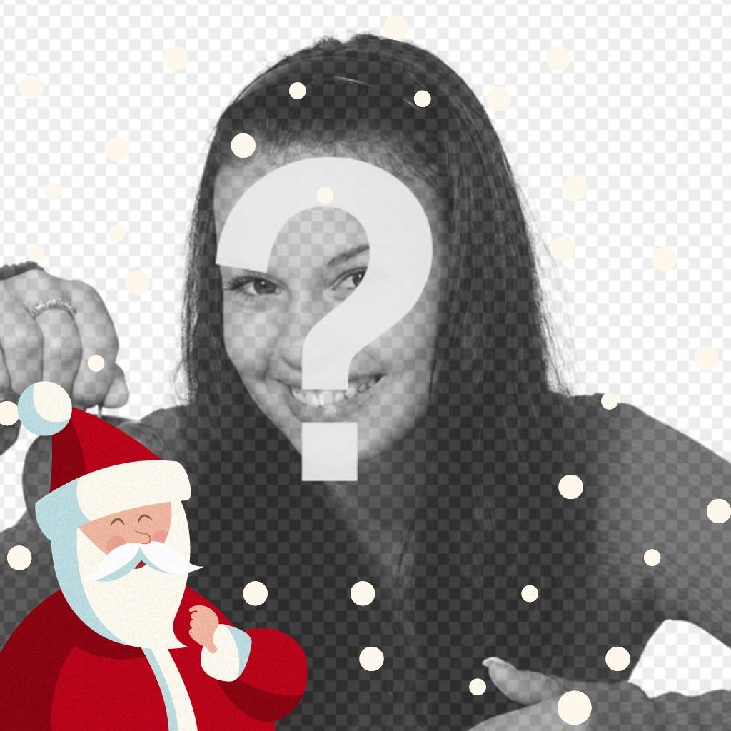 Ilustração de Papai Noel com bolas de neve sobre sua foto efeito ..