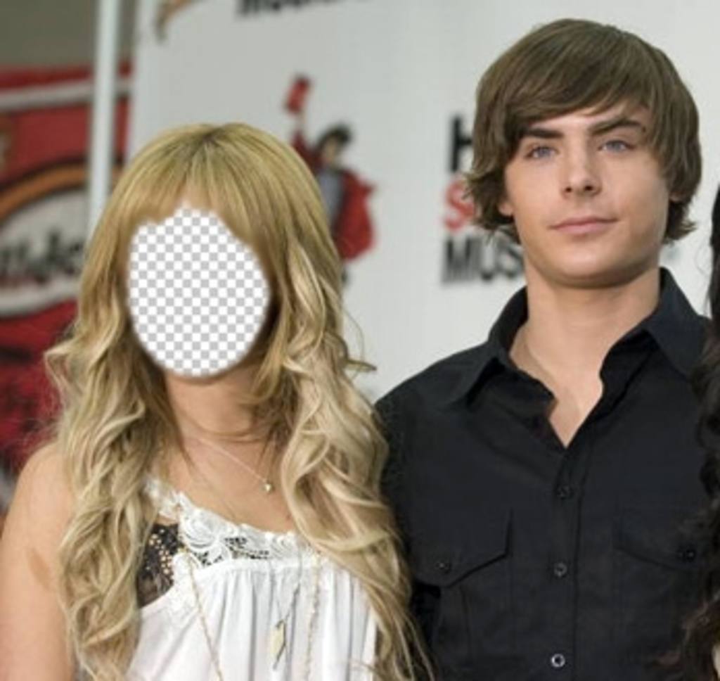 Fotomontagem para colocar seu rosto em Ashley Tisdale com Zac Efron ..