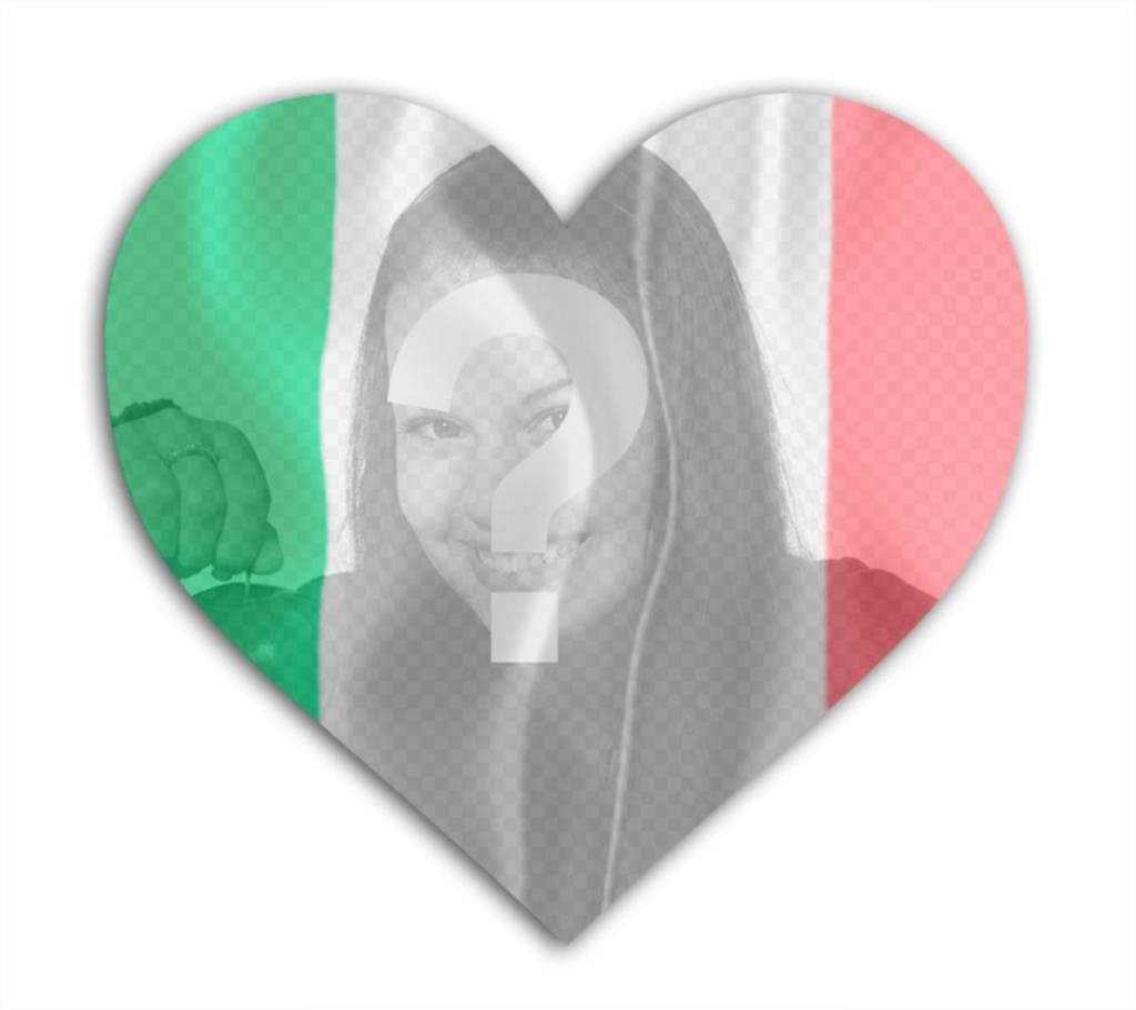 Efeito da foto do coração da bandeira italiana em forma de colocar sua foto. efeito ..