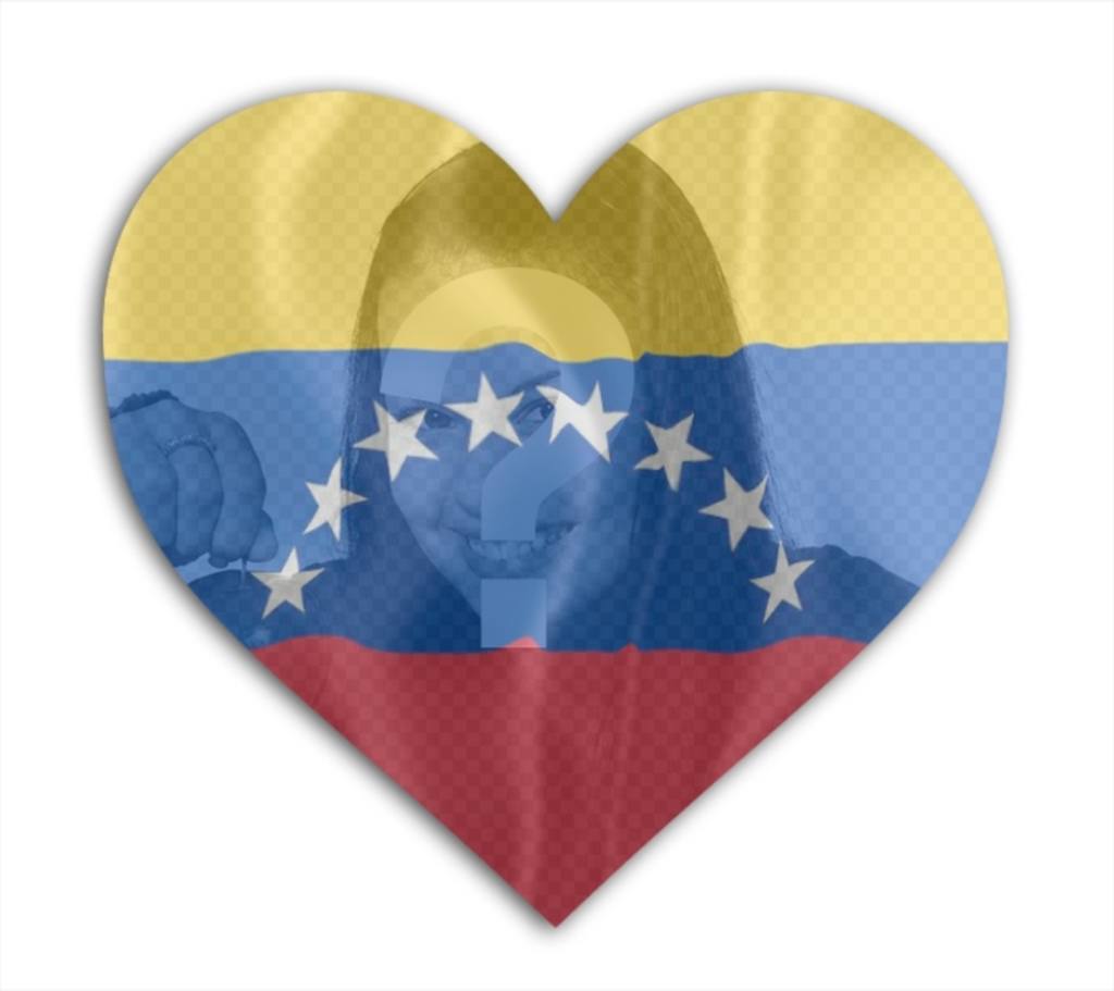 Fotomontagem de coração Venezuela bandeira em forma de colocar sua foto do..