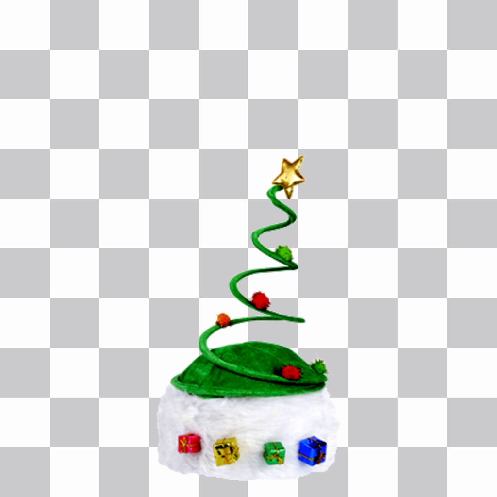 Chapéu de Natal em forma de árvore de Natal para golpear acima de seus amigos. ..