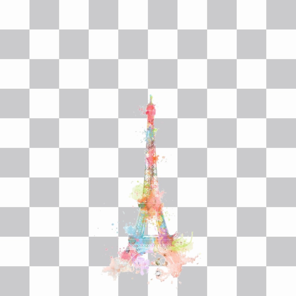 Etiqueta com uma imagem da Torre Eiffel ..