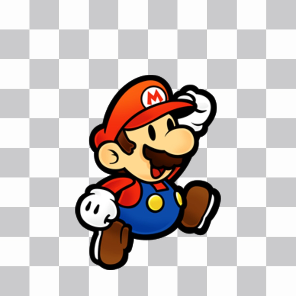 Etiqueta de Mario saltando ..