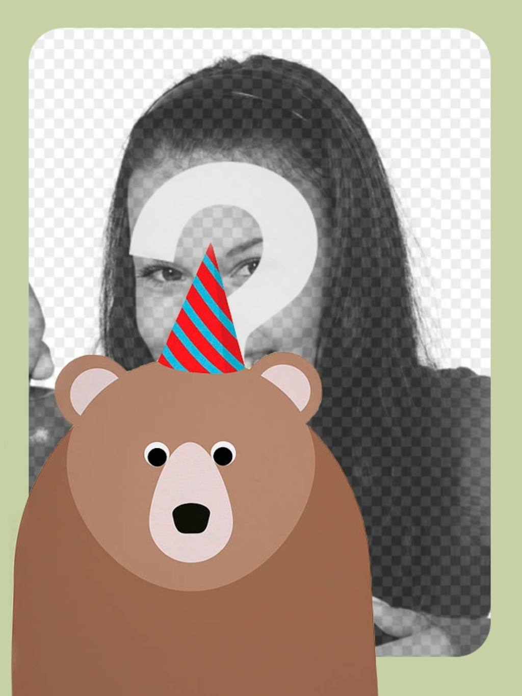 Moldura para foto de aniversário com um urso ..