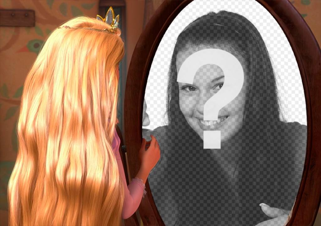 Fotomontagem para colocar sua foto na reflexão de Rapunzel ..