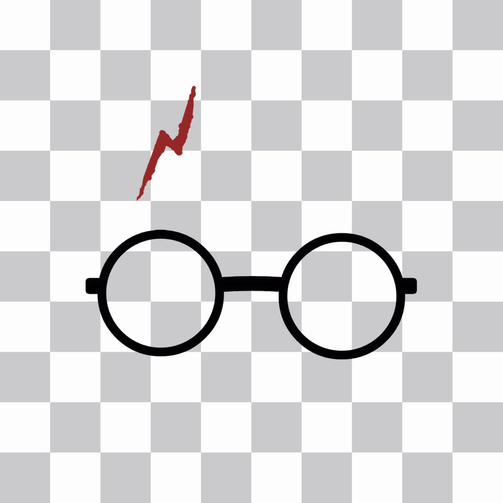 Etiqueta com os óculos de Harry Potter e cicatriz ..
