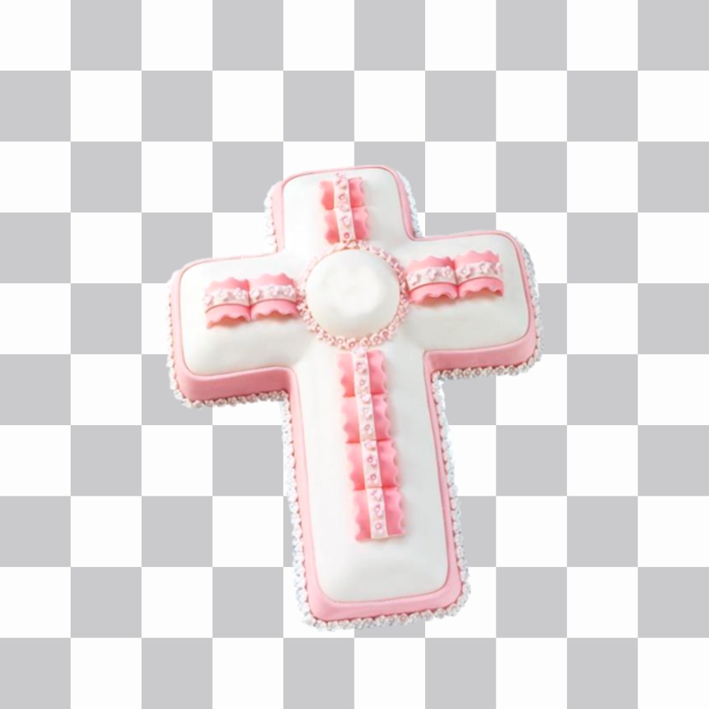 Etiqueta de uma cruz de cor-de-rosa e branco para as suas fotos ..