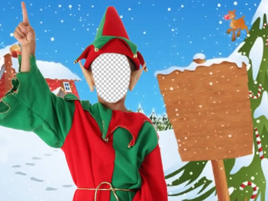 Fotomontagem e cartaz Elf para enviar como cartão de..