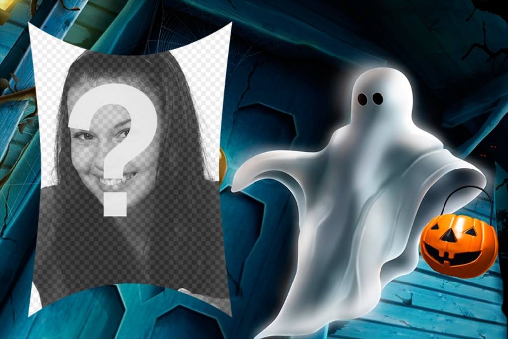 quadro de imagem de Halloween com um fantasma ..