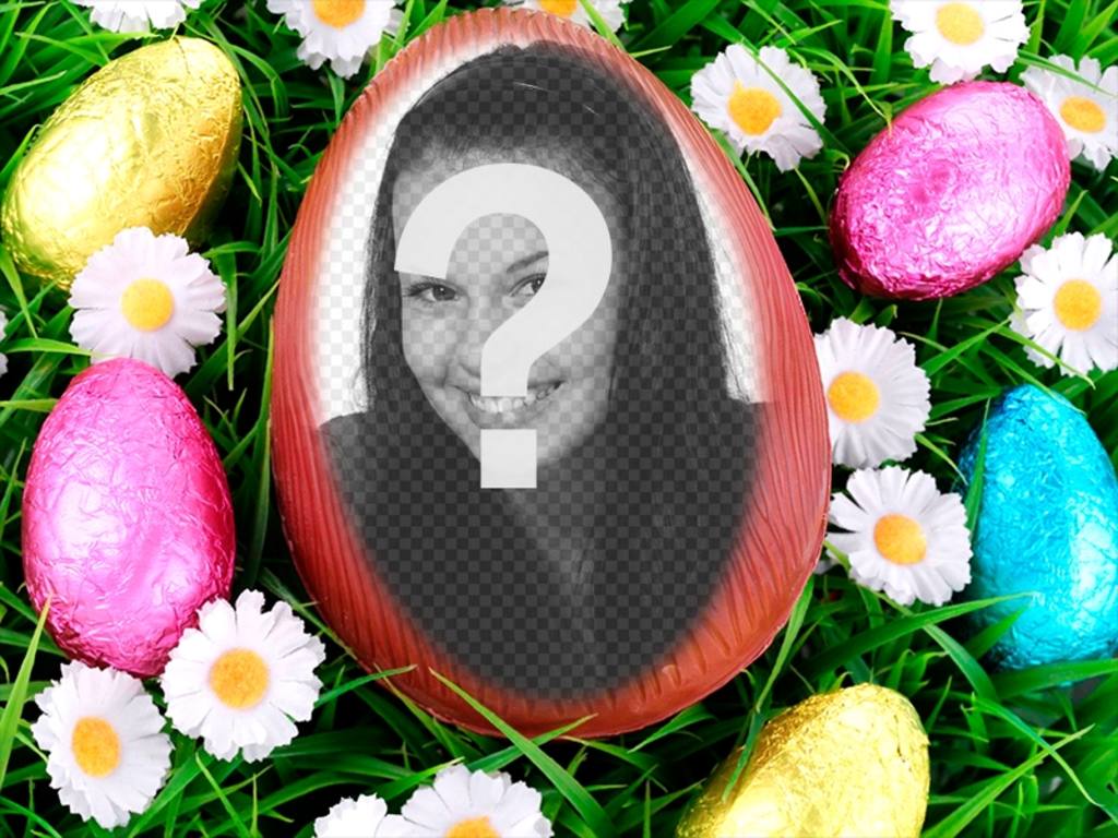 Fotomontagem para colocar sua imagem dentro de um ovo de Páscoa ..