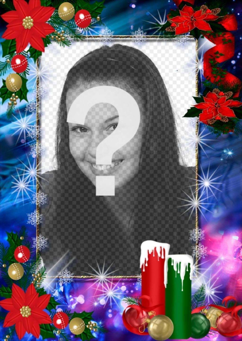 Foto moldura decorada para o Natal e você pode personalizar com sua foto. ..