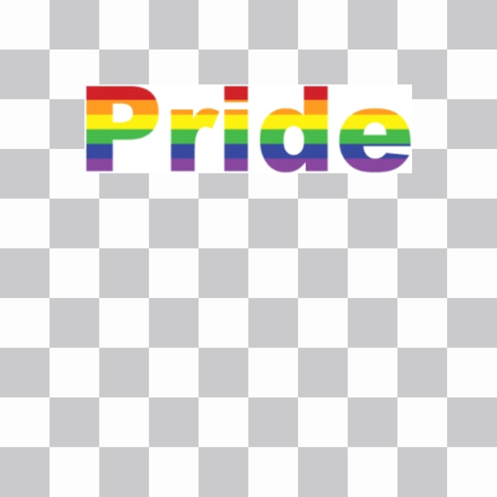 Etiqueta da palavra PRIDE em cores do arco-íris do orgulho gay. Coloque suas fotos ..