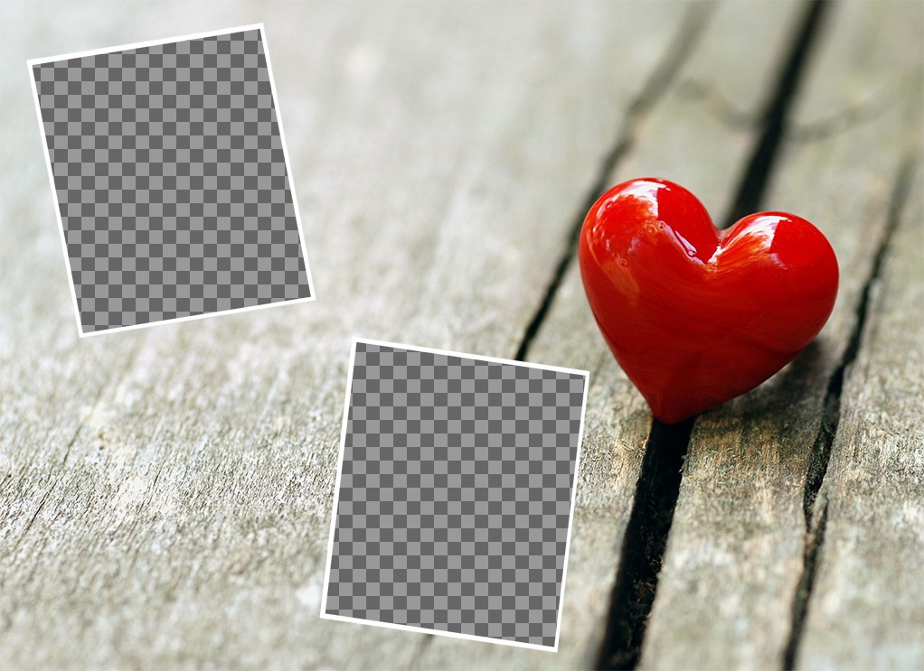 Foto efeito para colocar duas fotos de amor com um coração ..