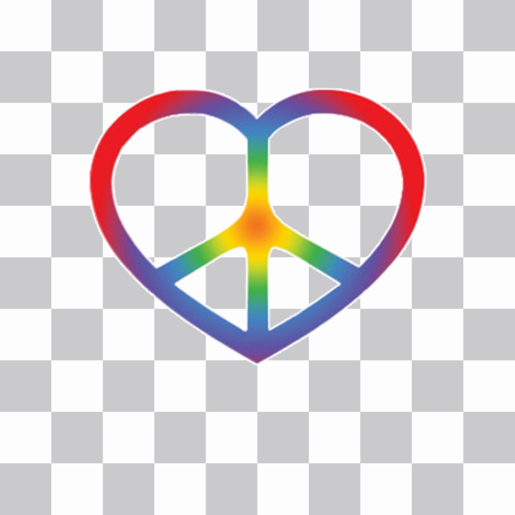 Etiqueta do símbolo de paz e um coração para sua foto ..