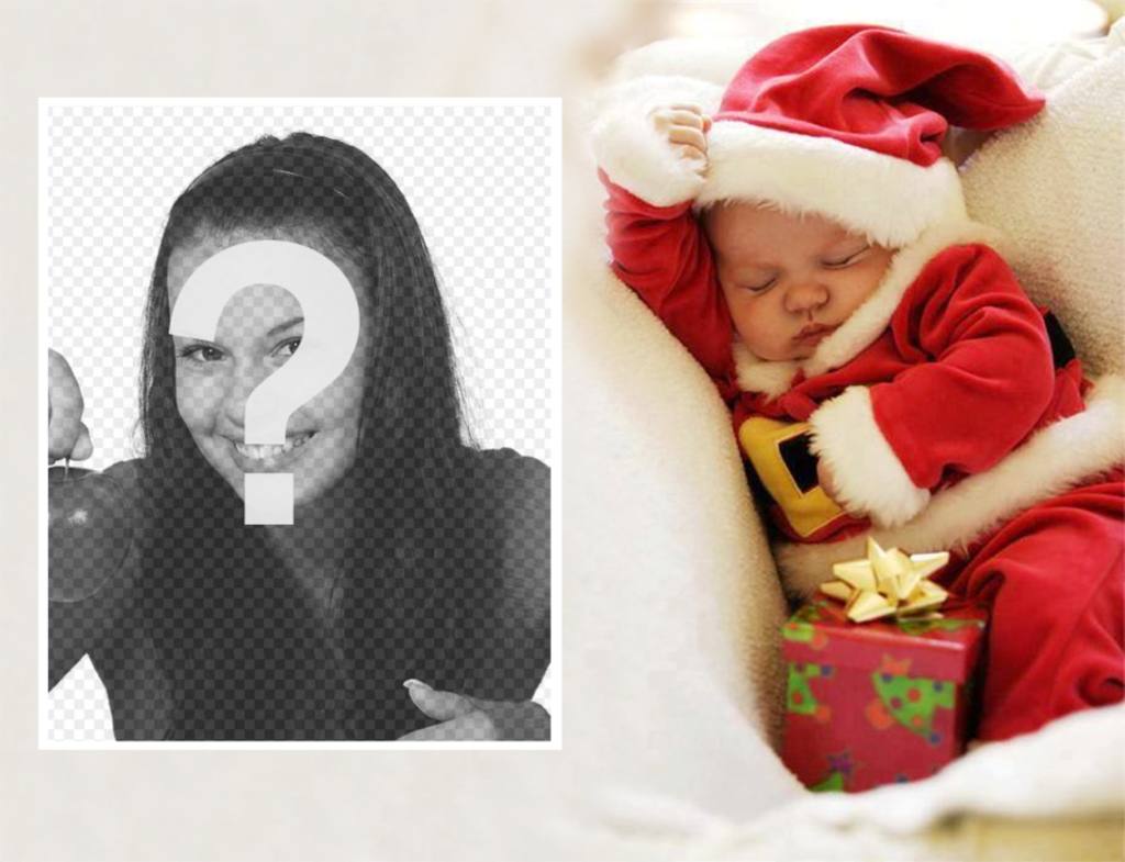 Efeito da foto do Natal com um bebê para carregar o ..