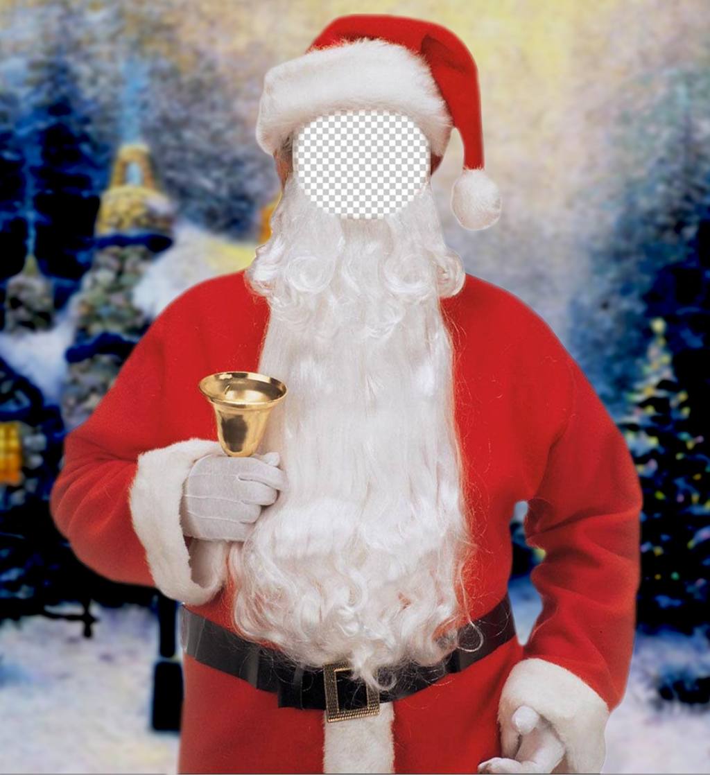 fotomontagem on-line do Papai Noel com um sino para colocar seu rosto ..