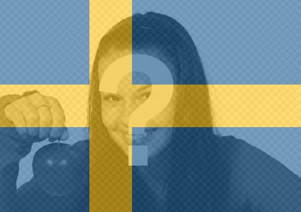 Efeito da foto da bandeira sueca para sua foto ..