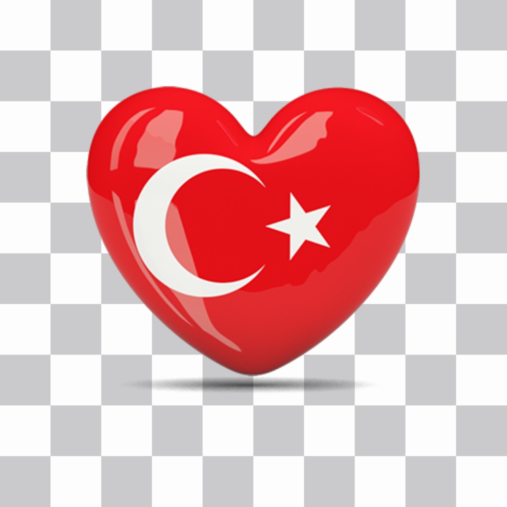 Etiqueta de um coração com a bandeira da Turquia para o seu efeito fotos ..