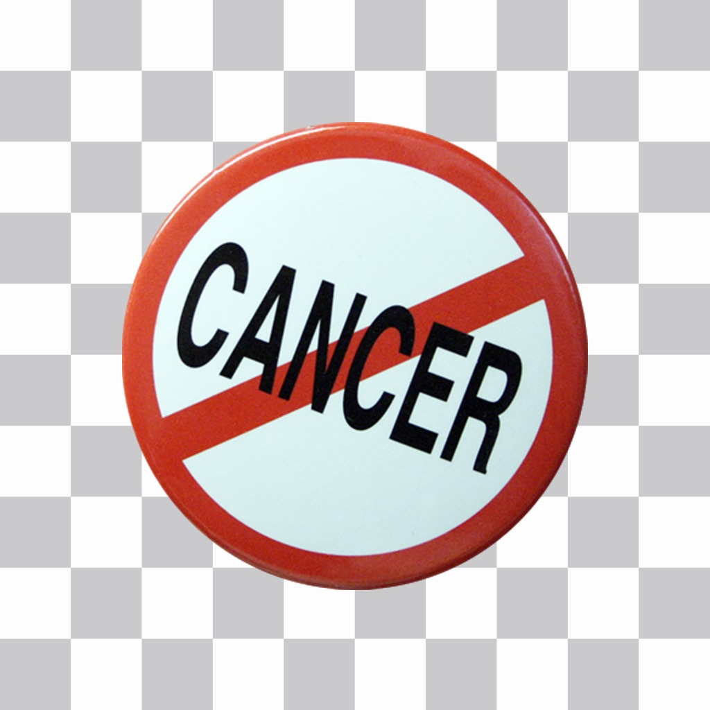 Etiqueta de um botão contra o cancro para suas fotos ..