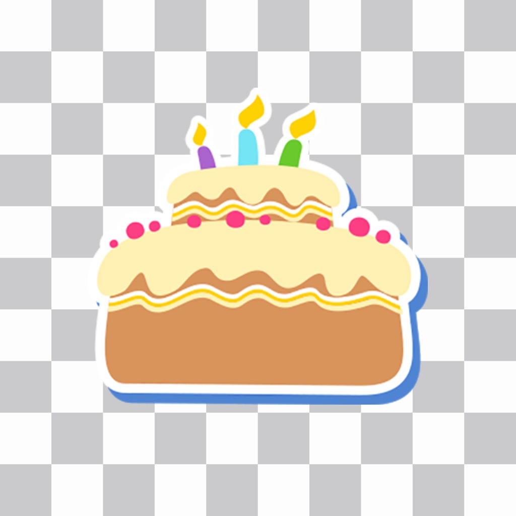 Etiqueta de um bolo de aniversário para colocar em suas fotos ..