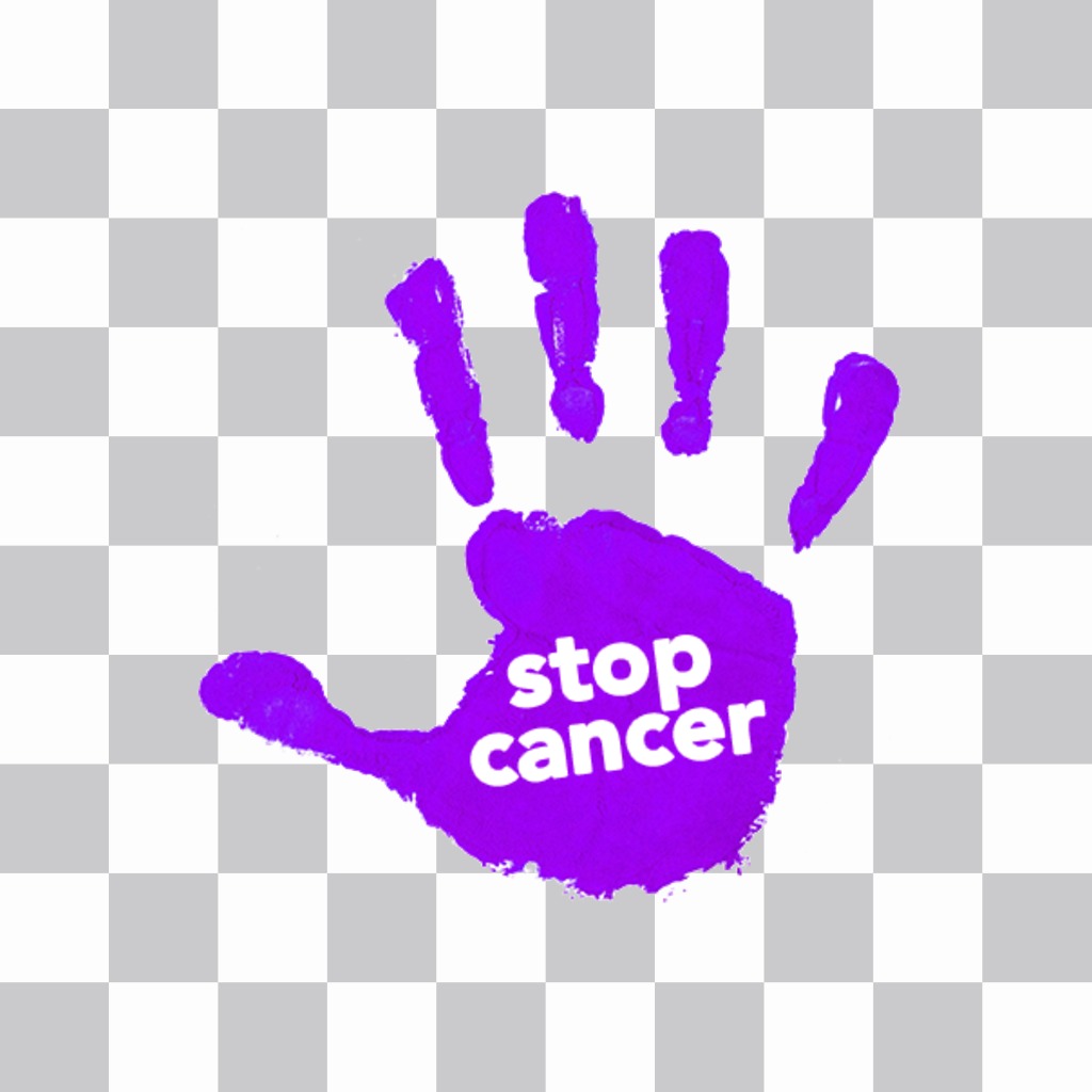 PARE mão CANCER violeta para colocar em suas fotos ..