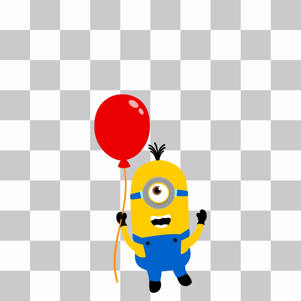 A Minion com um balão vermelho para colocar no seu imagens ..