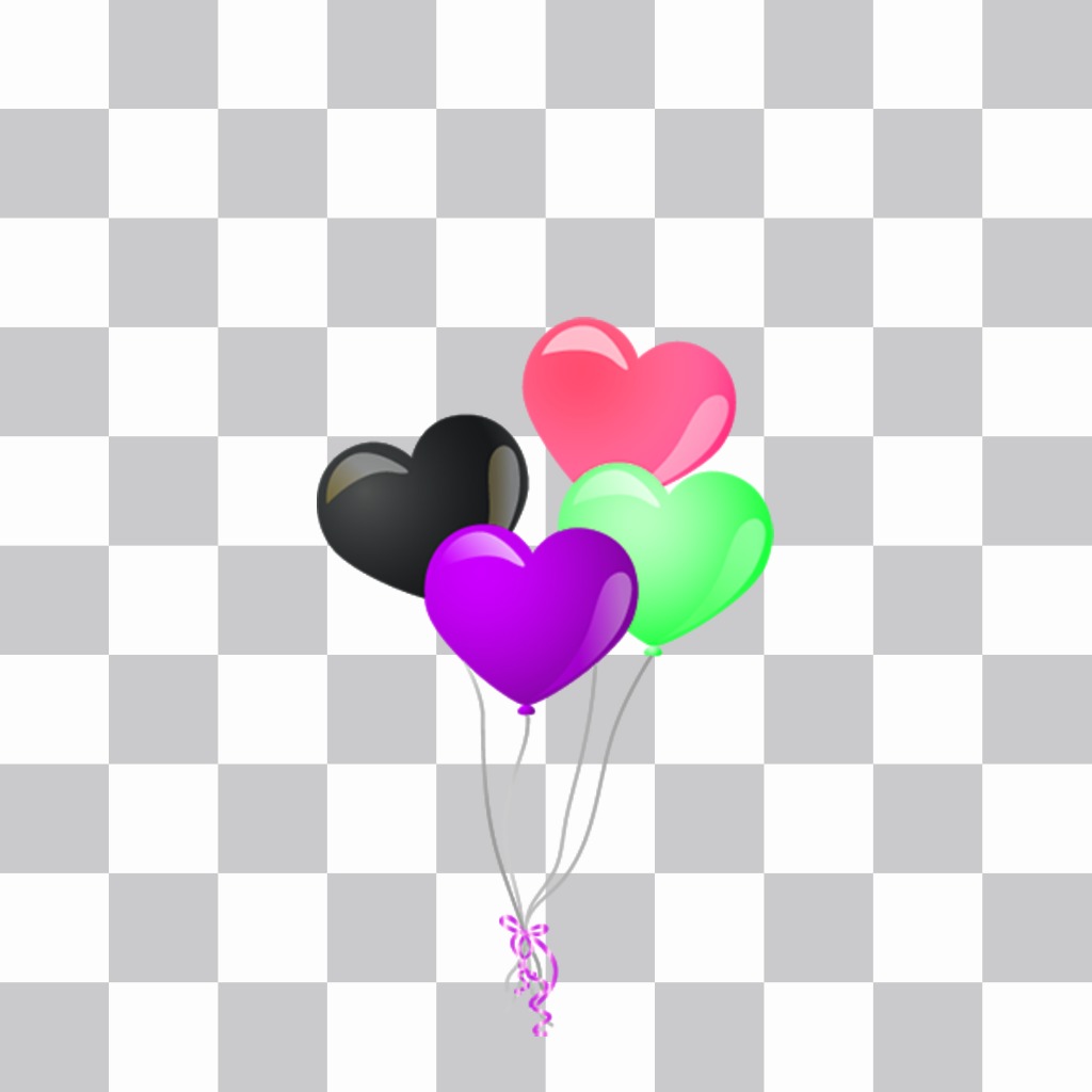 Balões coloridos e em forma de coração para adicionar suas fotos ..