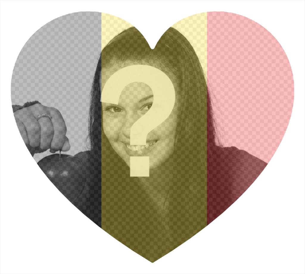Sua foto com bandeira de Bélgica em forma de coração ..