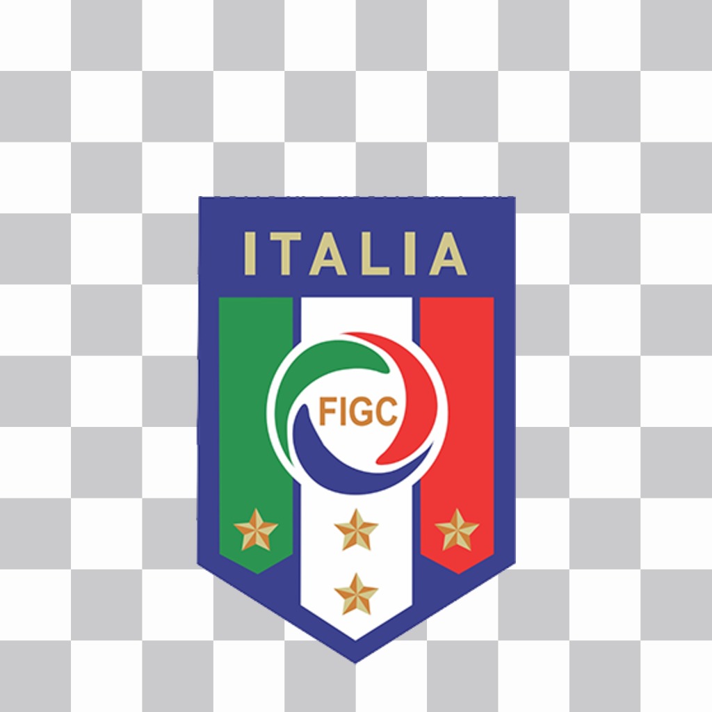 Efeito da foto para colar o escudo da Federação Italiana de Futebol (FIGC) ..