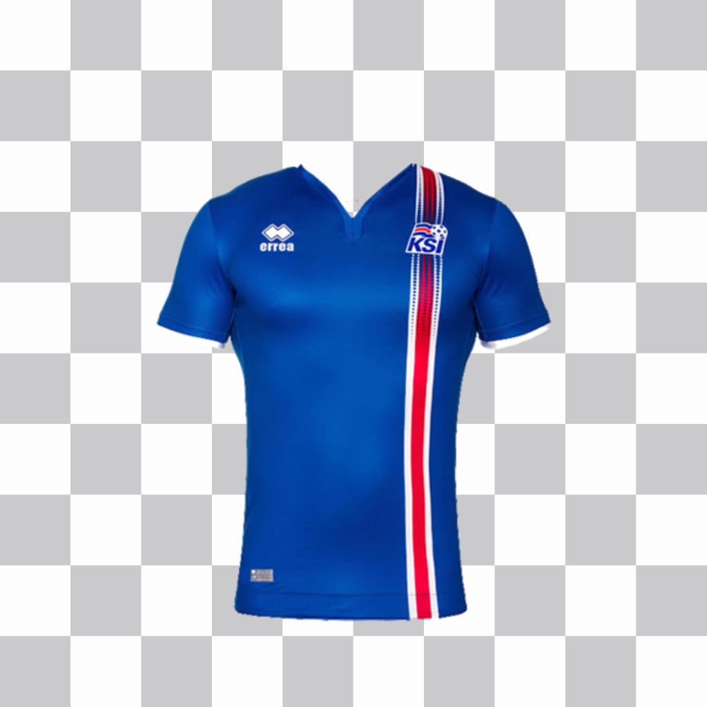 Efeito da foto para adicionar a camisa do time de futebol da Islândia ..