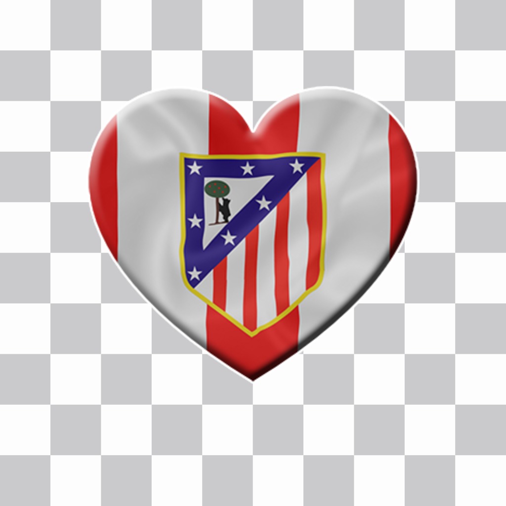 Coração com a bandeira do Atlético de Madrid para colar em suas fotos ..