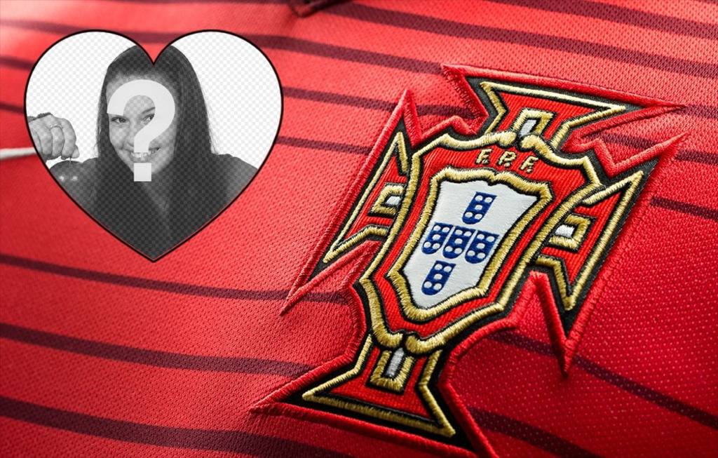 Fotomontagem de personalizar com sua foto e apoiar a equipa de futebol de Portugal ..