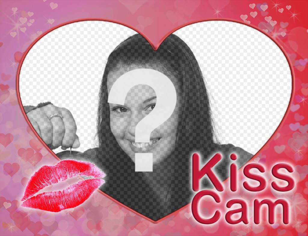 Carregue sua foto dá um beijo a alguém para este efeito original da CAM BEIJO ..