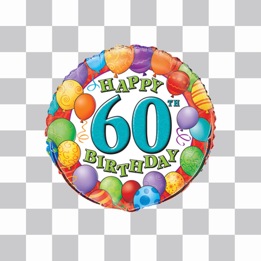 Balão colorido para comemorar o 60º aniversário adicionando-o no seu ..