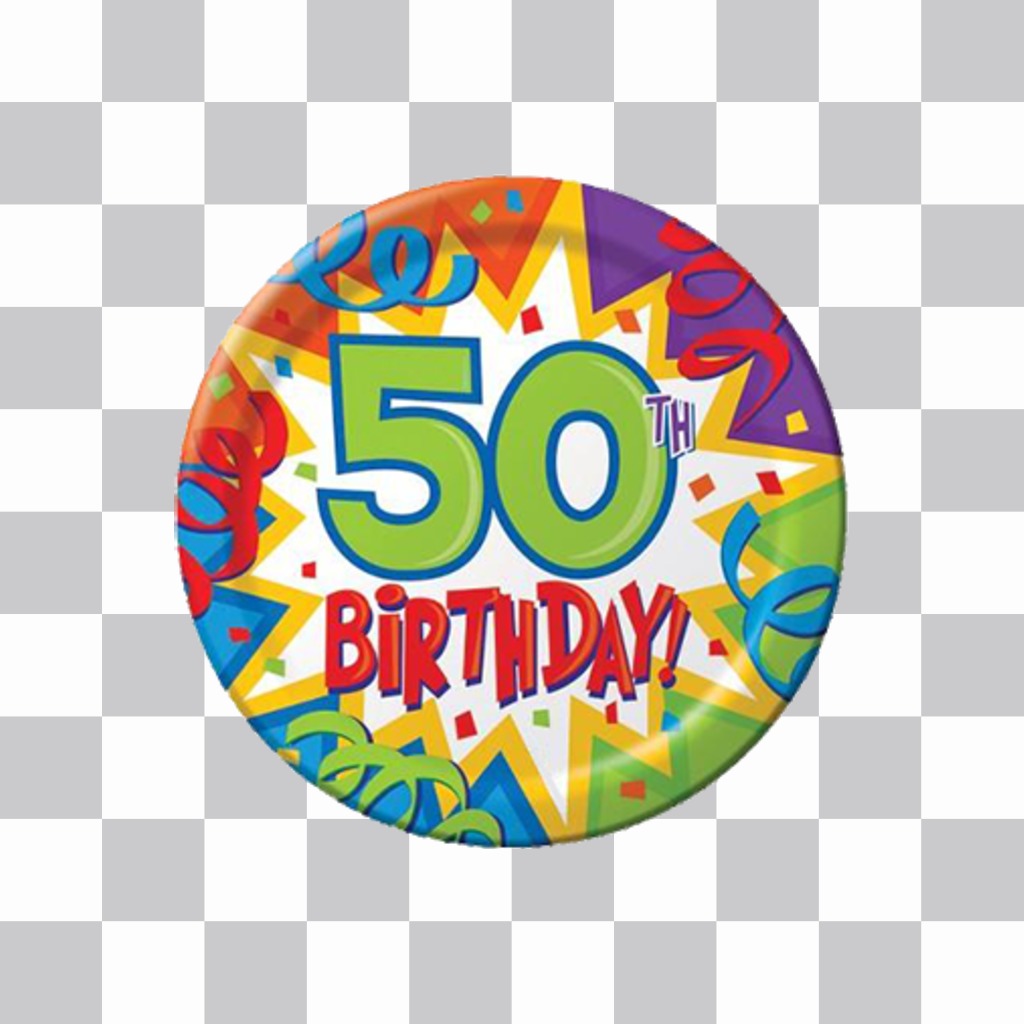efeito de foto para decorar suas fotos com um balão de festa de 50º aniversário ..