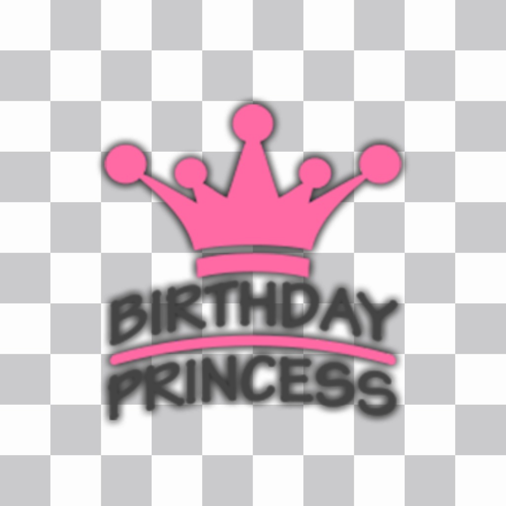 Cole uma etiqueta da princesa do aniversário com uma coroa em suas fotos ..