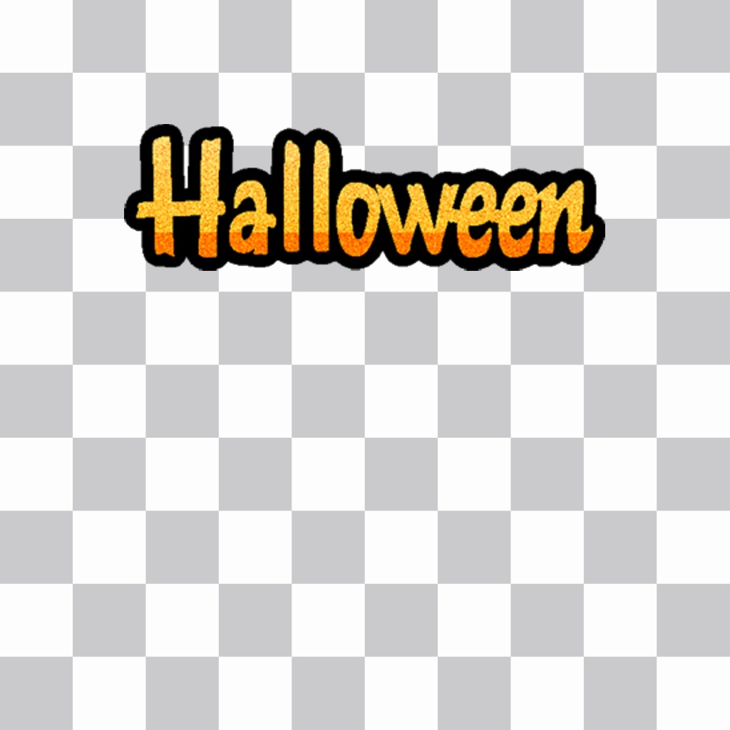 Decore suas fotos com a palavra Halloween como uma etiqueta em linha ..