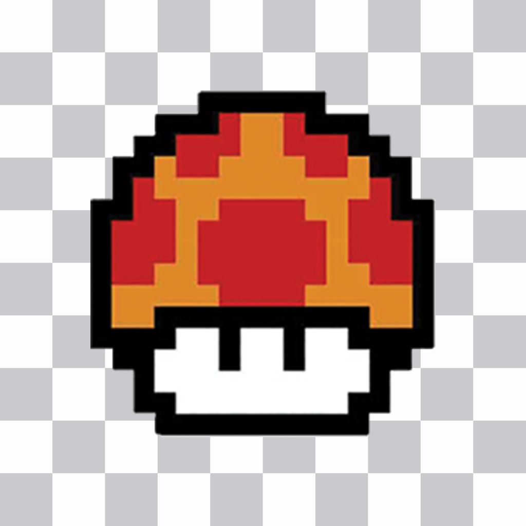 Pixelizada forma fungo Mario Bros jogo para colar em suas imagens ..
