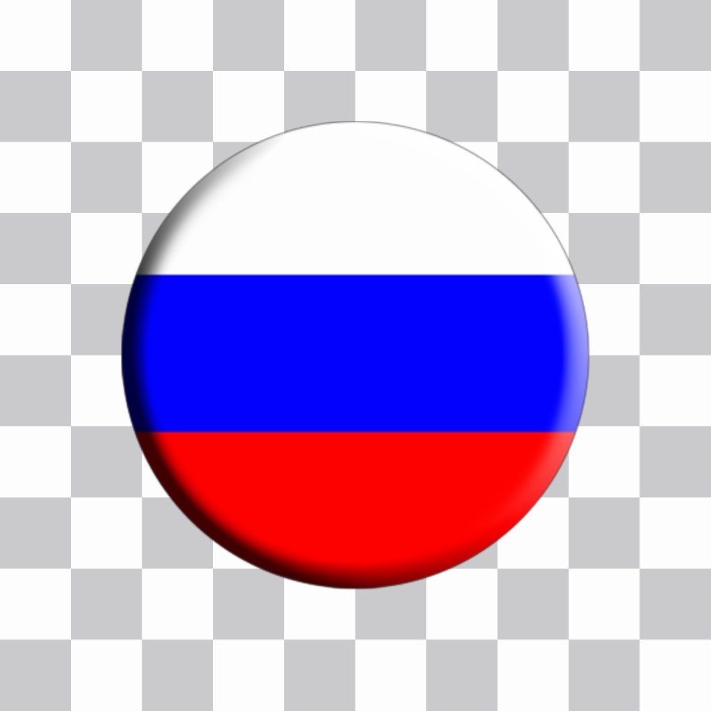 botão decorativo com bandeira de Rússia para colar em suas fotos ..