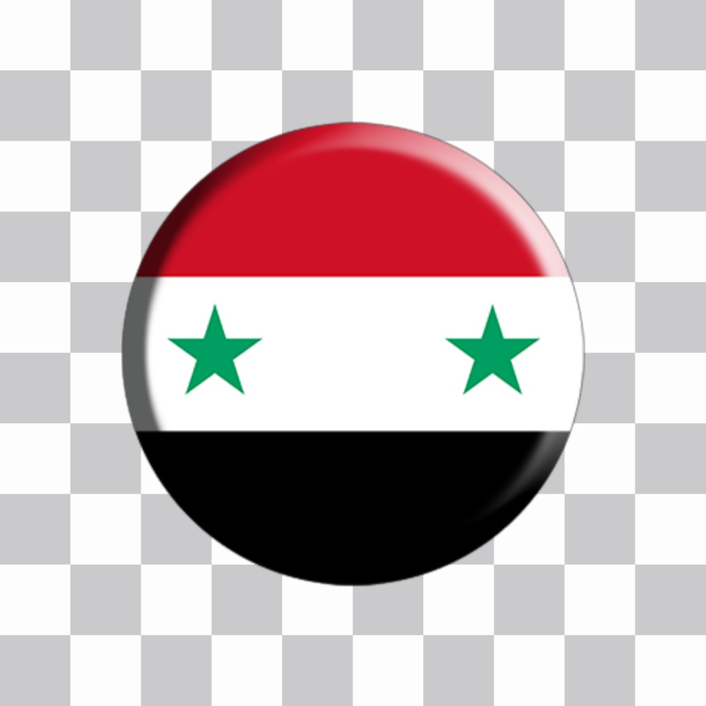 Botão para colar em suas fotos com a bandeira da Síria para ..