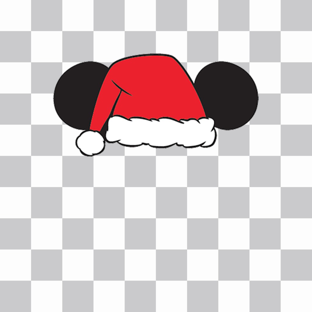 Etiqueta das orelhas do Mickey com chapéu de Santa para suas fotos ..