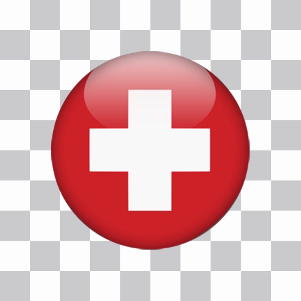 Bandeira da Suíça em uma forma circular para colar como um adesivo nas fotos ..