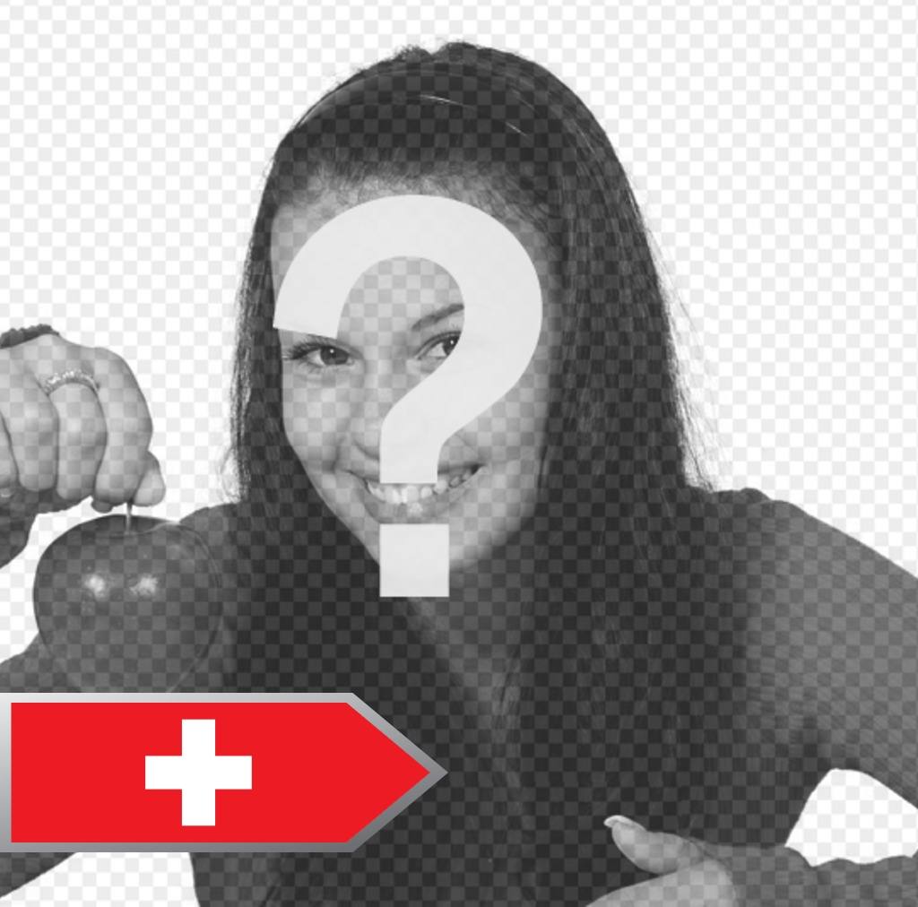Adicionar uma seta com a bandeira da Suíça em suas fotografias livres para editar ..