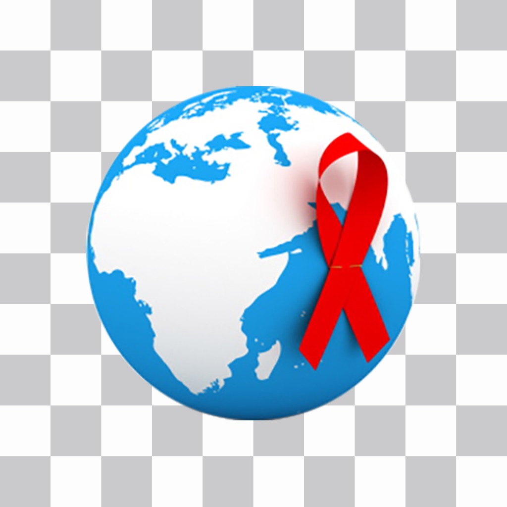 Etiqueta para promover a luta contra o HIV / SIDA, adicionando-o no seu efeito fotos ..