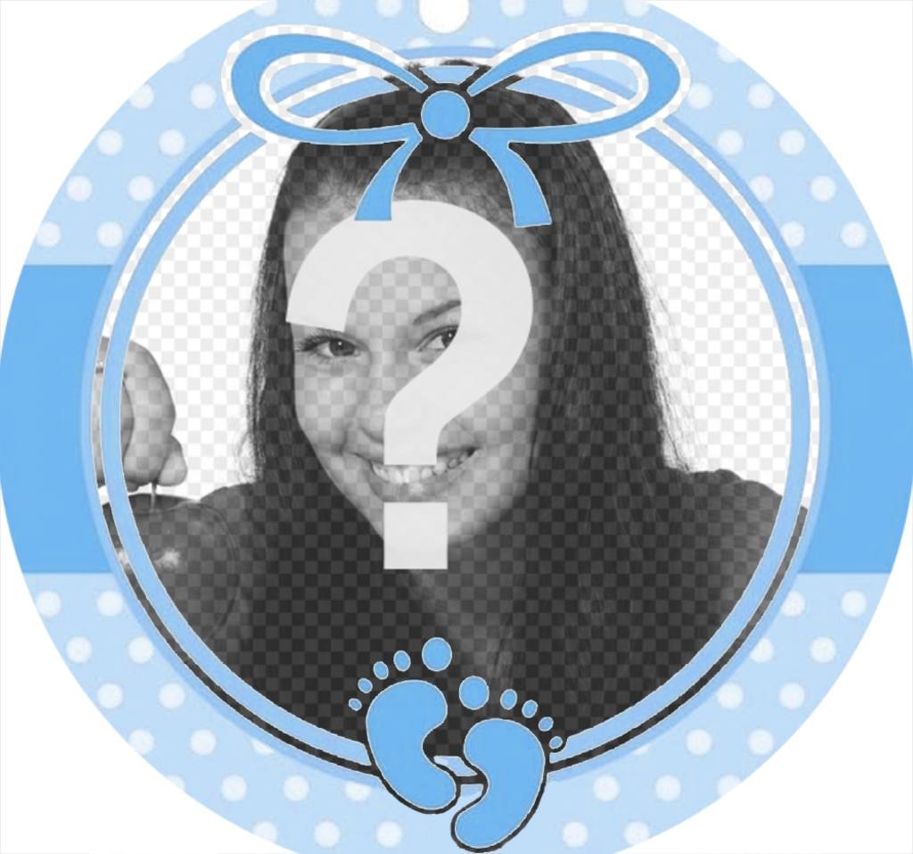 Circular perfeita blue frame para adicionar uma foto de um bebê ..