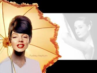 Fotomontagem de Audrey Hepburn em uma famosa imagem dele.