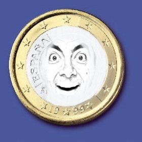 Fotomontagem onde você pode colocar seu rosto em uma moeda de um euro