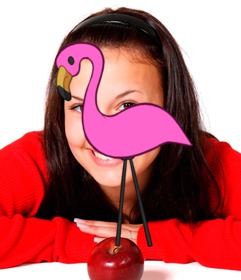 etiqueta um flamingo rosa inserir na sua foto